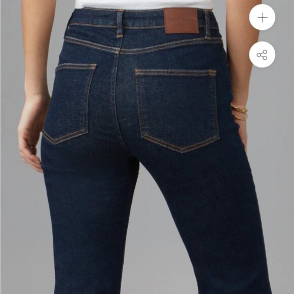 NEW Lola Denim-Alice Flare High-Rise Dark Blue Stretch Premium Denim Jeans 32 - Picture 4 of 14